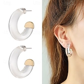 economico Orecchino da donna-orecchini a cerchio da donna in cristallo color oro e acrilico - alla moda e versatili da indossare tutti i giorni