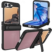お買い得  サムスン用ケース-電話 ケース 用途 Zフリップ6 バックカバー スタンド付き 耐衝撃 レトロ風 TPU PUレザー