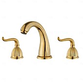 abordables Robinets de lavabo-robinets de salle de bain pour lavabo 3 trous 2 poignées robinets de lavabo de vanité robinet 3 trous pour lavabo de salle de bain robinets de lavabo de vanité avec eau chaude et froide