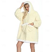 abordables Pyjamas kigurumi-Adulte Couleur unie Combinaison de Pyjamas Couverture à capuche surdimensionnée Couverture portable avec poche Combinaison de Pyjamas Pyjamas Kigurumi Le style mignon Pour Homme et Femme Carnaval