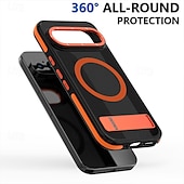 お買い得  その他のスマホケース-電話 ケース 用途 グーグル ピクセル9プロ ピクセル9プロXL ピクセル9 バックカバー スタンド付き 磁石バックル 耐衝撃 レトロ風 PC シリコーン