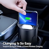 abordables Chargeurs de voiture-Support de chargement sans fil multifonction 4 en 1 pour téléphone Qi et Airpods 3/2/Pro, support de téléphone pour chargeur sans fil compatible avec la voiture