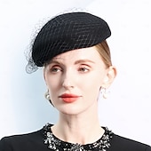 tanie Kapelusze na przyjęcia-czapki 100% wełniany beret kapelusz melonik / kapelusz typu cloche wesele przyjęcie herbaciane eleganckie wesele z czystym kolorem tiulu nakrycie głowy