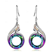 abordables Boucles d&#039;oreilles-Boucle d&#039;Oreille Créoles Le style rétro Séries de totem Des boucles d&#039;oreilles Bijoux Bleu / Violet / Vert Pour Soirée 1 paire