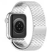 baratos Pulseiras de Apple Watch-Loop Solo Compatível com Pulseira Apple Watch 38mm 40mm 41mm 42mm 44mm 45mm 49mm Fecho Magnético Ajustável Aço Inoxidável pulseira de substituição para iwatch Ultra 2 Series 9 8 7 SE 6 5 4 3 2 1