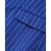 abordables Blazers Clásicos para Hombres-Hombre Trajes chaqueta Negocio Fiesta de Cóctel Fiesta de Boda Moda Casual Primavera &amp; Otoño Poliéster Rayas Botones Bolsillo Cómodo Botonadura Simple Chaqueta de sport Amarillo Azul Piscina Morado