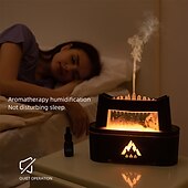preiswerte Luftbefeuchter und Luftentfeuchter-Diffusoren für ätherische Öle mit Flammen und Regentropfen, Duftdiffusor für die Schlafzimmer-Aromatherapie, Luftdiffusor, Aroma-Defuser, 300 ml, mit zeitgesteuertem, düsterem Niederschlag und Regentropfen