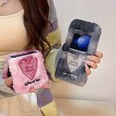baratos Capa Samsung-telefone Capinha Para Z Flip 7 Z Virar 6 Z Flip 5 Z Flip 4 Z Flip 3 Capa traseira Antichoque Retro Felpudo