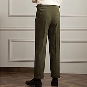 olcso Vékony-Férfi Kosztüm Kordbársony Nadrág Nadrág Rakott nadrág Gurkha nadrág Zseb Sima Mokaszinok Mekano Teljes hossz Parti Üzleti Napi Divat Utcai sikk Világos khaki Fekete