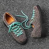 abordables Baskets-chaussures de randonnée en daim marron pour hommes - style vintage avec design à lacets roses et semelle durable pour les aventures en plein air