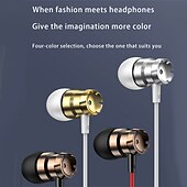 billiga Trådbundna hörlurar-metalltrådad superbashörsnäcka 3,5 mm inbyggd mikrofon handfri brusreducering universal headset sporthörlurar