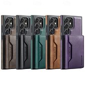 halpa Samsung-kotelot-puhelin Etui Käyttötarkoitus S24 Ultra S24 Plus S24 S23 Ultra S25 Ultra Takakuori Tuella Magneetti Tukee langatonta latausta Retro TPU PU-nahka