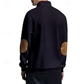 baratos Suéteres básicos-Homens Moletom Moletom com zíper Preto Branco Azul Marinha Cinza Claro Cinzento Escuro Meio Zíper Bloco de cor Bolso frontal Textura Desportos e Ar livre Diário Feriado Poliéster Roupa de rua Básico