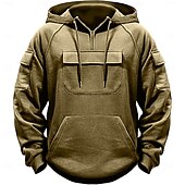 economico felpe con cappuccio da uomo di base-Per uomo Felpa con cappuccio Felpa con cappuccio e cerniera a un quarto Nero Verde militare Blu marino Cachi Grigio scuro Con cappuccio Liscio Tasche Sportivo Giornaliero Per eventi Streetwear