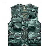 preiswerte Westen-Herren Weste für Wanderer Wander-Fleeceweste Ärmellos Weste Außen Atmungsaktiv Komfortabel Mehrere Taschen Polyester Schwarz Armeegrün Rot Jagd Angeln Klettern