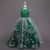 abordables Robes de fête-Enfants Fille Robe de fête Etoile Sans Manches Utilisation Noël Anniversaire Maille Magnifique Doux Polyester Maxi robe soirée Robe Évasée Robe Trapèze Eté 4-12 ans Rose Claire Rouge Bleu