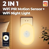 tanie Sprzęt AGD-tuya wifi lit human body induction mała lampka nocna multi-gear ściemnianie domowe lampka nocna kontrola lampka sypialna kompatybilna z alexa google home