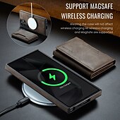halpa Samsung-kotelot-puhelin Etui Käyttötarkoitus S24 Ultra S24 Plus S24 S23 Ultra S25 Ultra Takakuori Tuella Magneetti Tukee langatonta latausta Retro TPU PU-nahka