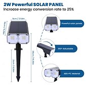 tanie Reflektory zewnętrzne-solarne reflektory zewnętrzne czujnik ruchu oświetlenie trawnika 2 tryby zewnętrzne reflektory wodoodporne oświetlenie ogrodowe boże narodzenie świąteczne drzewo ogrodowe dekoracja krajobrazu