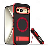 お買い得  その他のスマホケース-電話 ケース 用途 グーグル ピクセル9プロ ピクセル9プロXL ピクセル9 バックカバー スタンド付き 磁石バックル 耐衝撃 レトロ風 PC シリコーン