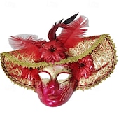 abordables Masque-Masque de carnaval Masque vénitien Volto Larve Adulte Homme Femme Casque Intégral Soirée Mascarade Carnaval de Venise Halloween Carnaval mardi Gras Costume de carnaval facile