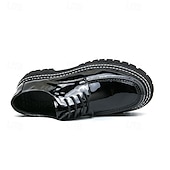abordables Semi-formel-chaussures oxford à plateforme en similicuir verni pour hommes avec semelle crantée épaisse - chaussures formelles et décontractées élégantes pour le bureau, les événements et les fêtes