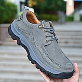 economico Semi-formale-scarpe da trekking da uomo in similpelle marrone con chiusura a lacci - comode e resistenti, perfette per le avventure all&#039;aria aperta