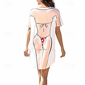 billiga Rolig grafik-Kvinnors kropp Bikini Strandtunikor 3D Grafisk Till Dam Vuxna Sankt Patriks dag 3D-utskrift Fest