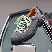 abordables Baskets-chaussures de randonnée en daim marron pour hommes - style vintage avec design à lacets roses et semelle durable pour les aventures en plein air