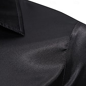 baratos Camisas de cetim masculinas-Homens Camisa Social Blusa de cetim Camisa casual camisa de botão Leopardo Casamento Férias Preto Branco Vinho Verde Manga Longa Lapela Primavera &amp; Outono Roupa Patchwork