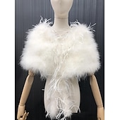 abordables Étole en fourrrure-enveloppes en fausse fourrure pour femmes élégantes&amp;amp;enveloppes de mariage luxueuses en fausse fourrure sans manches avec plumes pour l&#039;hiver formel