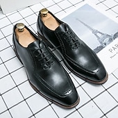 economico Formale-scarpe classiche da uomo in stile oxford marrone con dettagli brogue - eleganti calzature formali per lavoro ed eventi