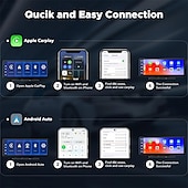 baratos Eletrónica para automóveis-estéreo de carro sem fio para apple carplay com câmera de painel 2.5k 1080p câmera de backup tela sensível ao toque portátil navegação gps para carro receptor de som de carro com bluetooth airplay aux/fm