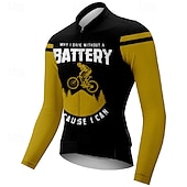 economico Maglie da uomo-Per uomo Maglia da Ciclismo Lettere &amp; Numeri Manica Lunga Bicicletta Maglietta Maglia con 3 tasche posteriori Mountain Bike MTB Asciugatura Rapida Design Anatomico Assorbente Traspirante Gli sport