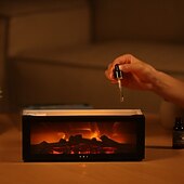 cheap Humidifiers &amp; Dehumidifiers-Flame Diffuser USB-Powered Simulated Flame Aroma Diffuser 7-Color Flame Oil Essential Aroma Diffuser with Remote