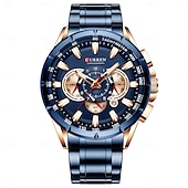 economico Orologi al quarzo-Orologio al quarzo CURREN da uomo moda outdoor orologio da polso casual luminoso calendario impermeabile orologio in acciaio
