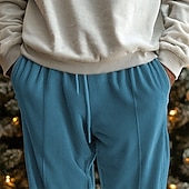 cheap Sweatpants-Men&#039;s Sweatpants Joggers Corduroy Pants Trousers Drawstring Elastic Waist Elastic Cuff Plain Comfort Breathable Casual Daily Holiday Sports Fashion Black Blue