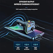 billige Billader-bil mp3-spiller bluetooth 5.0 fm sender pd25w hurtiglader lader tilbehør mobiltelefon adapter