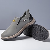 preiswerte Herrenpantoletten &amp; -slipper-Beige Herren-Outdoor-Schuhe zum Reinschlüpfen mit rutschfester, robuster Sohle und schwarzen Akzenten – bequemes Freizeitschuhwerk für den Alltag