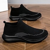 economico Sneakers da uomo-sneakers slip-on rosse leggere da uomo | tomaia in flyknit traspirante con suola comoda per attività casual e sportive