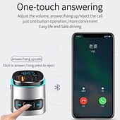 お買い得  車用Bluetoothキット/ハンズフリー-bc41 車用 mp3 プレーヤー 車載充電器、qc3.0 急速充電、カラフルなアンビエント ライト、FM トランスミッター、デュアル USB ポート