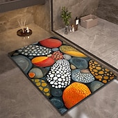 cheap Mats &amp; Rugs-Pebble Bathroom Rug, Polyester Rectangle Door Mat, Super Absorbent, Non-Slip, Easy-to-Clean, Stain-Resistant Bath Mat