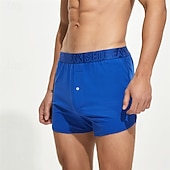 cheap Men&#039;s Boxers Underwear-Men&#039;s 1 PCS Boxers Underwear Boxer Shorts Elastic Waist 50% Cotton Breathable Soft Comfortable Solid Color Mid Rise Black White