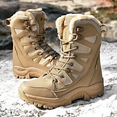 baratos Botas de combate-botas táticas de inverno masculinas – botas de neve quentes, forradas com pele sintética, impermeáveis, de cano alto e com sola antiderrapante, ideais para caminhadas ao ar livre e clima frio