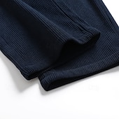 baratos Magro-Homens Social Calças de Veludo Calças chinês Bolsos Com Cordão Cintura elástica Côr Sólida Conforto Formal Festa Trabalho Moda Estilo Clássico Preto Azul Marinha Micro-Elástica