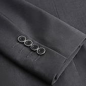 billiga Herrars klassiska kavajer-kavaj för män sportrock mörkgrå formell bröllop gästkavaj dagligt mode avslappnad alla årstider polyester bomullsblandning enfärgad enkelknäppt kavaj