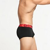 preiswerte Boxershorts für Herren-Herren 1 pc Unterwäsche Boxer Boxer-Shorts Patchwork 90% Baumwolle Atmungsaktiv Weich Komfortabel Farbblock Buchstabe Mittlere Hüfthöhe Schwarz Weiß