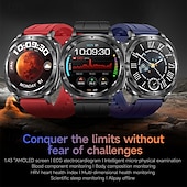 abordables Montres connectées-iMosi ET492 Montre intelligente 1.43 pouce Smartwatch Montre Connectée Bluetooth ECG + PPG Surveillance de la température Podomètre Compatible avec Android iOS Femme Hommes Mode Mains-Libres