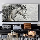 preiswerte Tiergemälde-Ölgemälde „Pferd“, handgemalt, abstraktes Tier-Ölgemälde auf Leinwand, modernes Ölgemälde, Pferd, Tier, handgemalt, großes Tiergemälde, Wandkunst, Gemälde für die Heimdekoration
