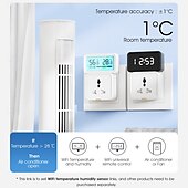 economico Elettrodomestici-tuya termoigrometro wireless wifi termometro igrometro temperatura umidità tester sensore supporto per alexa google